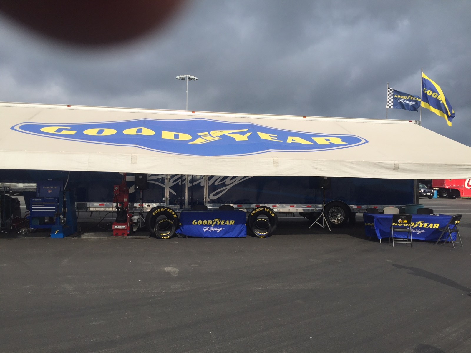 DMP race trailer awning built in Little Falls, Minnesota
